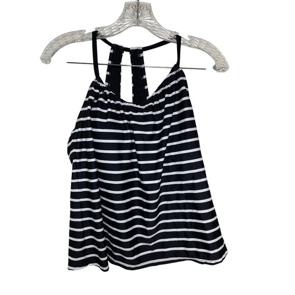 Kona Sola Black White Horizontal Stripes Tankini Top Size 8 to 10 (NWT) - Picture 1 of 7